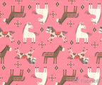 I Love Ponies minky fabric, colorful pony print, swatch