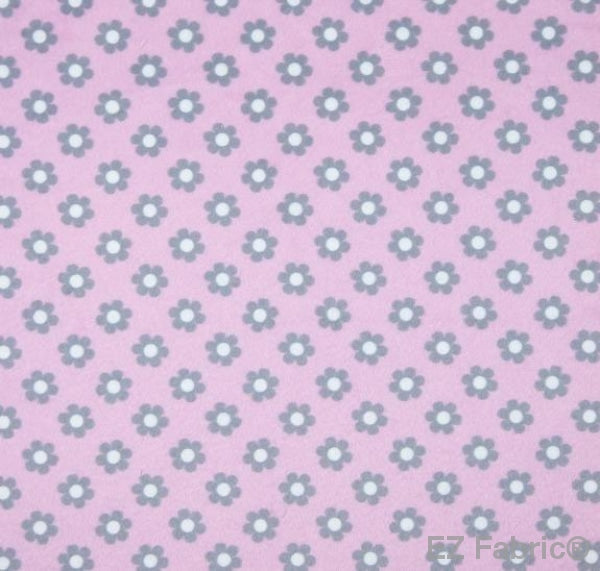 Ditsy Fuschia Print Minky By EZ Fabric 