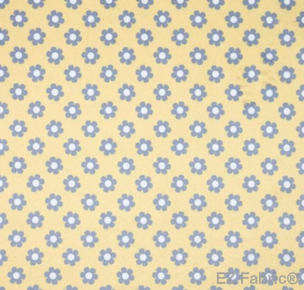 Ditsy Yellow Print Minky By EZ Fabric 