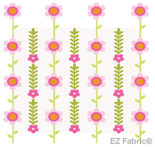 Jungle Blossoms pink print minky fabric, close-up