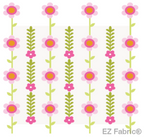 Jungle Blossoms pink print minky fabric, close-up