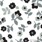 Kashmir Print minky fabric, black floral swatch