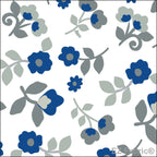 Kashmir Print minky fabric, sky floral close-up