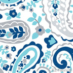 Kashmir Print minky fabric, sky paisley swatch