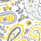 Kashmir Print minky fabric, yellow paisley swatch