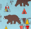 Kodiak bear aqua minky fabric, swatch