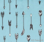 Kodiak arrows aqua minky fabric, swatch