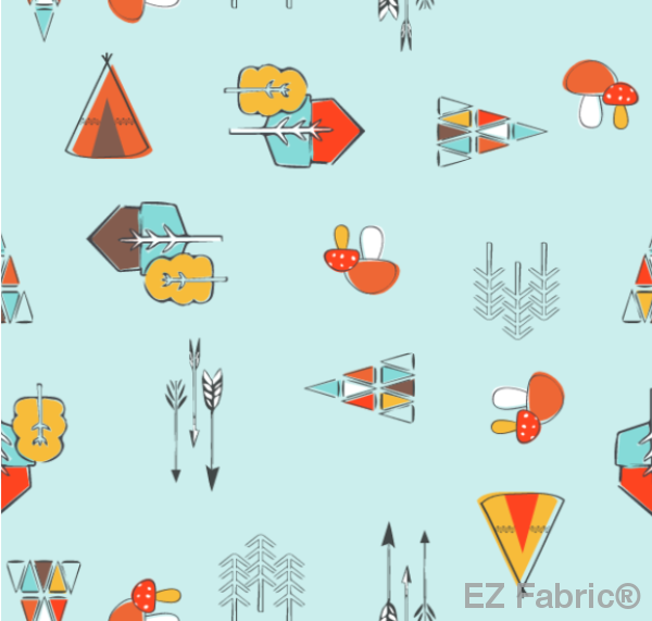 Kodiak Ditsy Aqua on Minky Fabric by EZ Fabric 