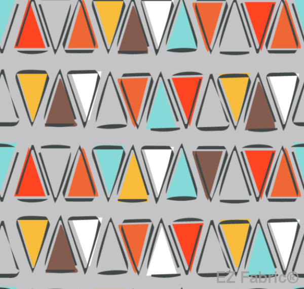 Kodiak triangle gray minky fabric, close-up