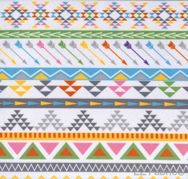 Llama Peruvian stripe minky fabric, close-up