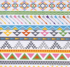 Llama Peruvian stripe minky fabric, close-up