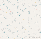 Constellation teal minky fabric, bolt