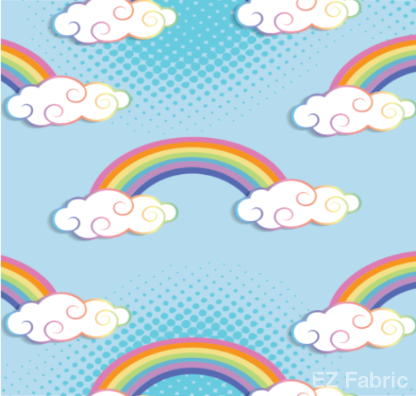 Magical Dreams minky fabric, rainbow print variation