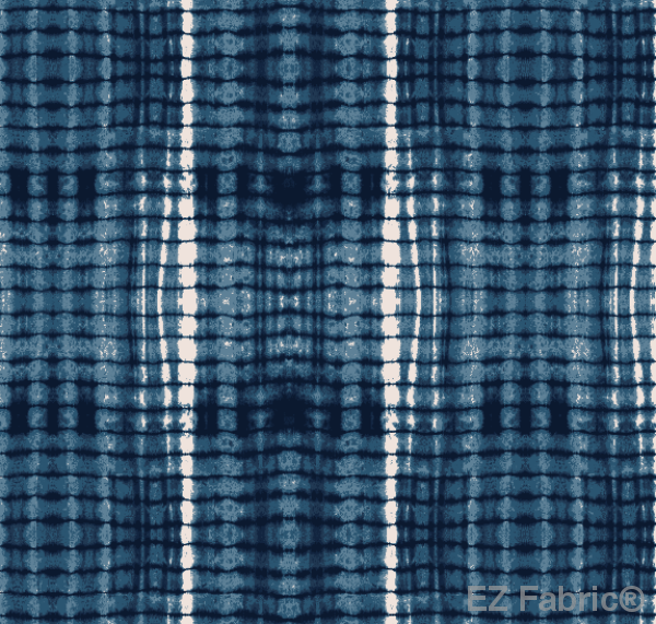 Nia Mud Cloth minky fabric in Royal Blue, swatch