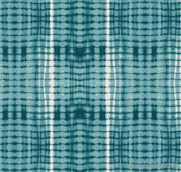 Nia Mud Cloth minky fabric in Teal, swatch