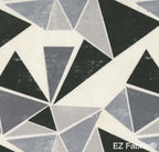 Origami Forest black triangular print minky fabric, close-up