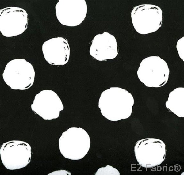 EZ dot black minky fabric, dot coordinate print close-up