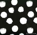 EZ dot black minky fabric, dot coordinate print close-up