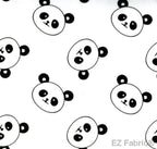 Panda collection minky fabric white on black, alternate colorway