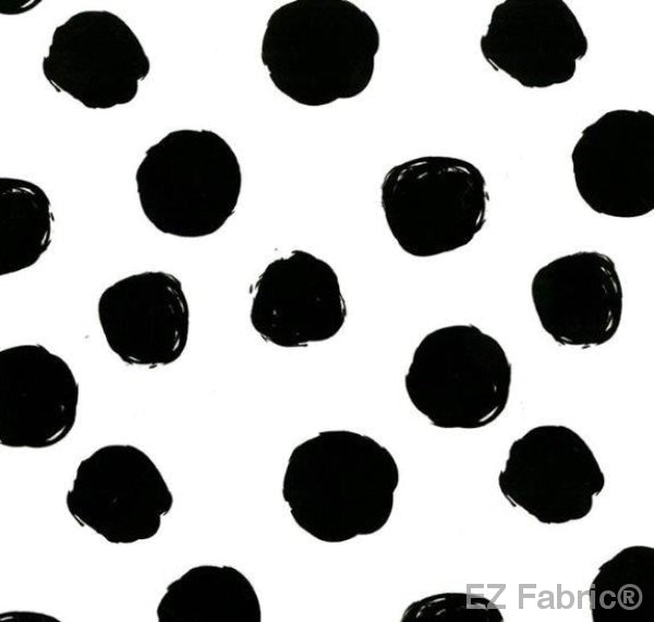 EZ dot white minky fabric, dot coordinate print close-up