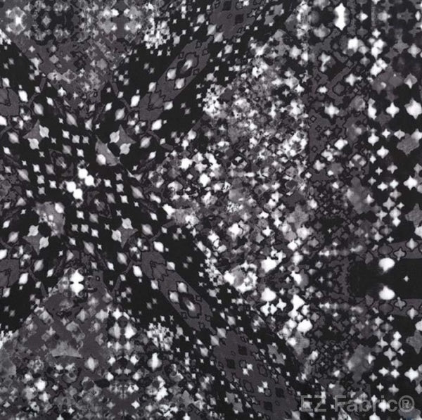 Prismatic cosmic minky fabric, black colorway swatch