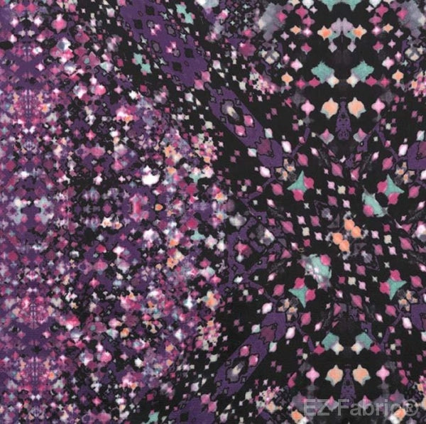 Prismatic cosmic minky fabric, purple colorway swatch