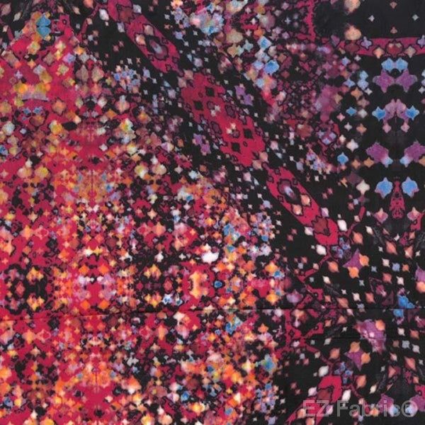 Prismatic cosmic minky fabric, red colorway swatch