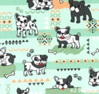 Pups Rule French bulldog minky fabric, swatch