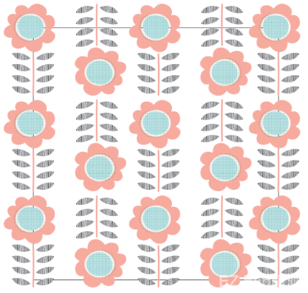 Peach nations print minky fabric, coordinate print close-up