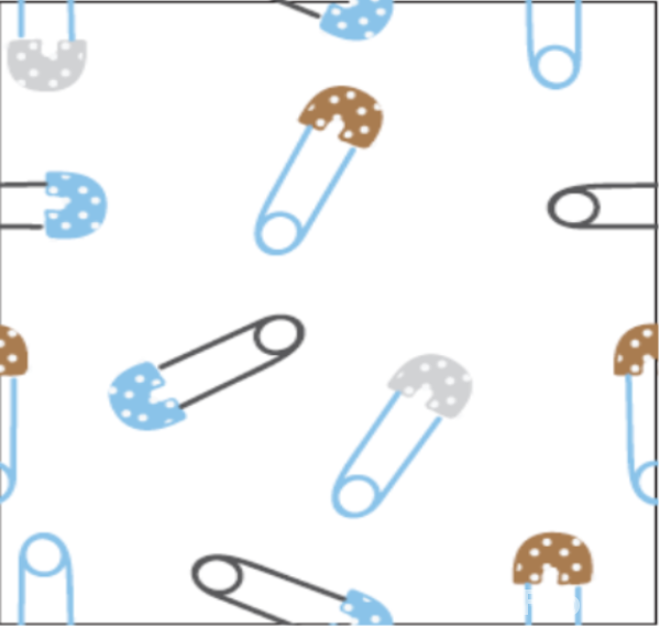 Pins Blue Print Minky By EZ Fabric 