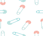 Pins peach print minky fabric, coordinating pin print in peach