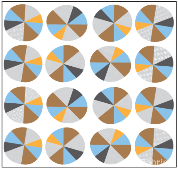 Pinwheels Blue Print Minky By EZ Fabric 