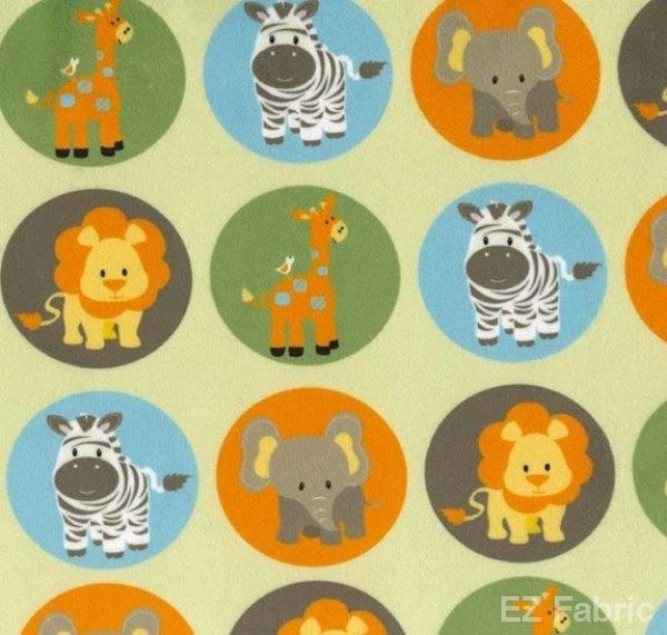 Safari bubbles print minky fabric, coordinate print close-up