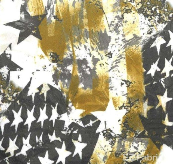 Star Gazer minky fabric, gold colorway