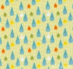 Sunny Day raindrop print minky fabric, close-up