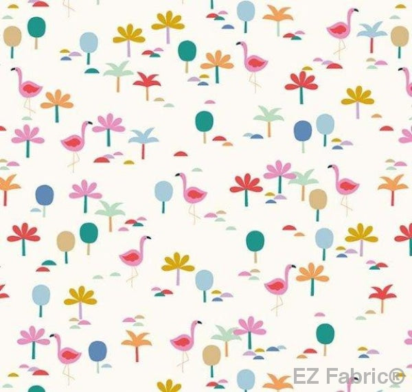 Sunny Daze palm springs minky fabric, print detail