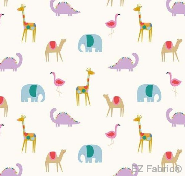 Sunny Daze summer friends minky fabric, close-up