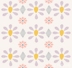 Suzani fleur cream print minky fabric, print detail