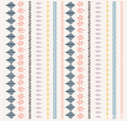 Suzani stripe cream print minky fabric, close-up