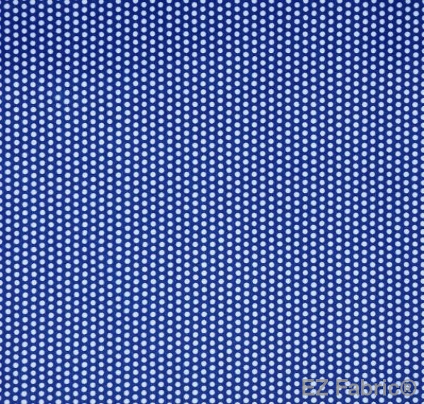 Swiss Dot Deep Ocean Blue Print Minky By EZ Fabric 