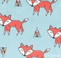 Tokala Fox aqua print minky fabric, swatch