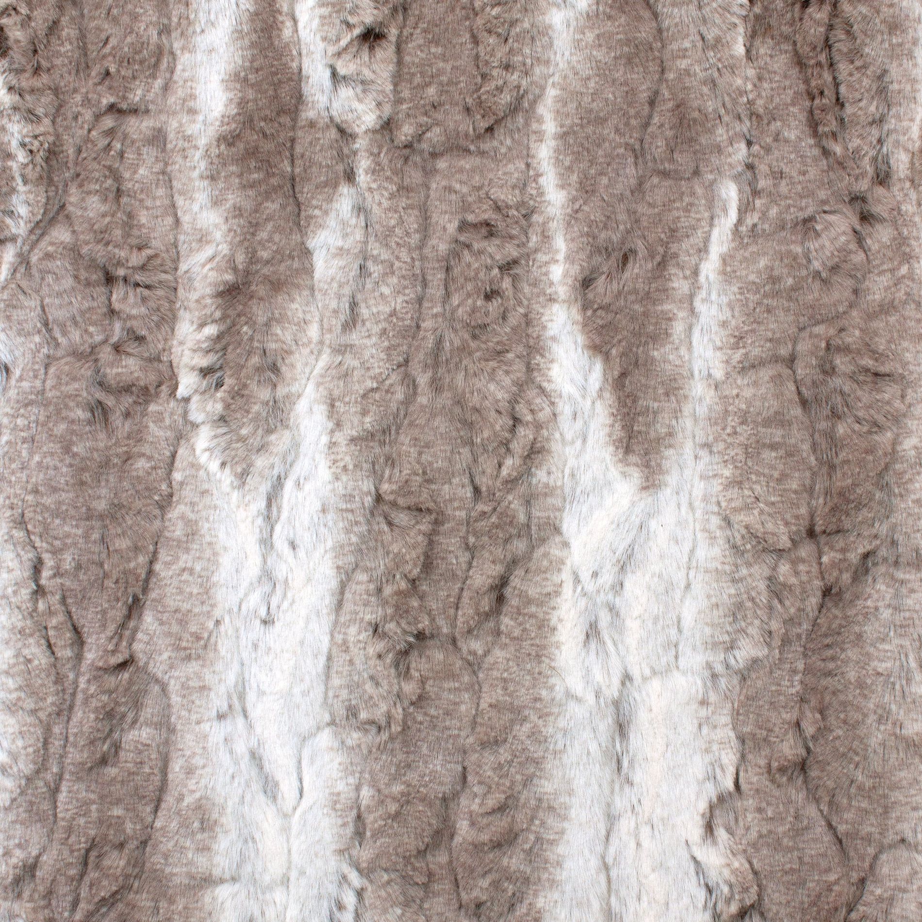 stone snuggle minky fabric, draped over surface