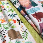 Frolicking Forest Friends minky fabric, bolt