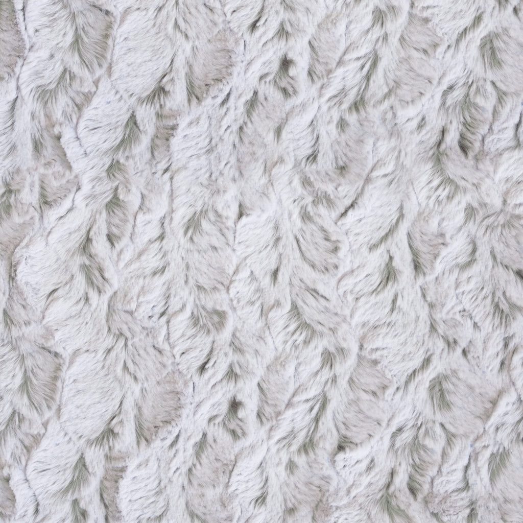 Frosted Bella snuggle minky fabric, folded drape