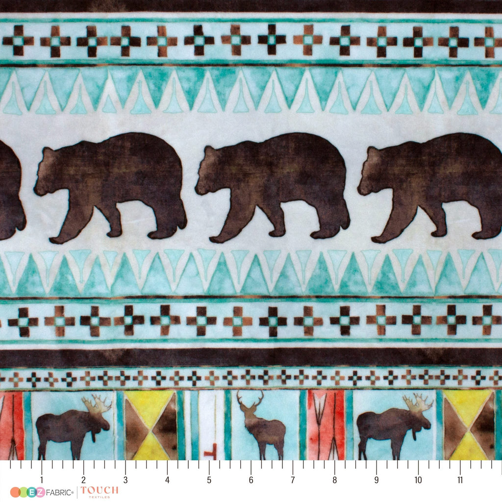 Wandering Bear minky fabric, close-up of pile