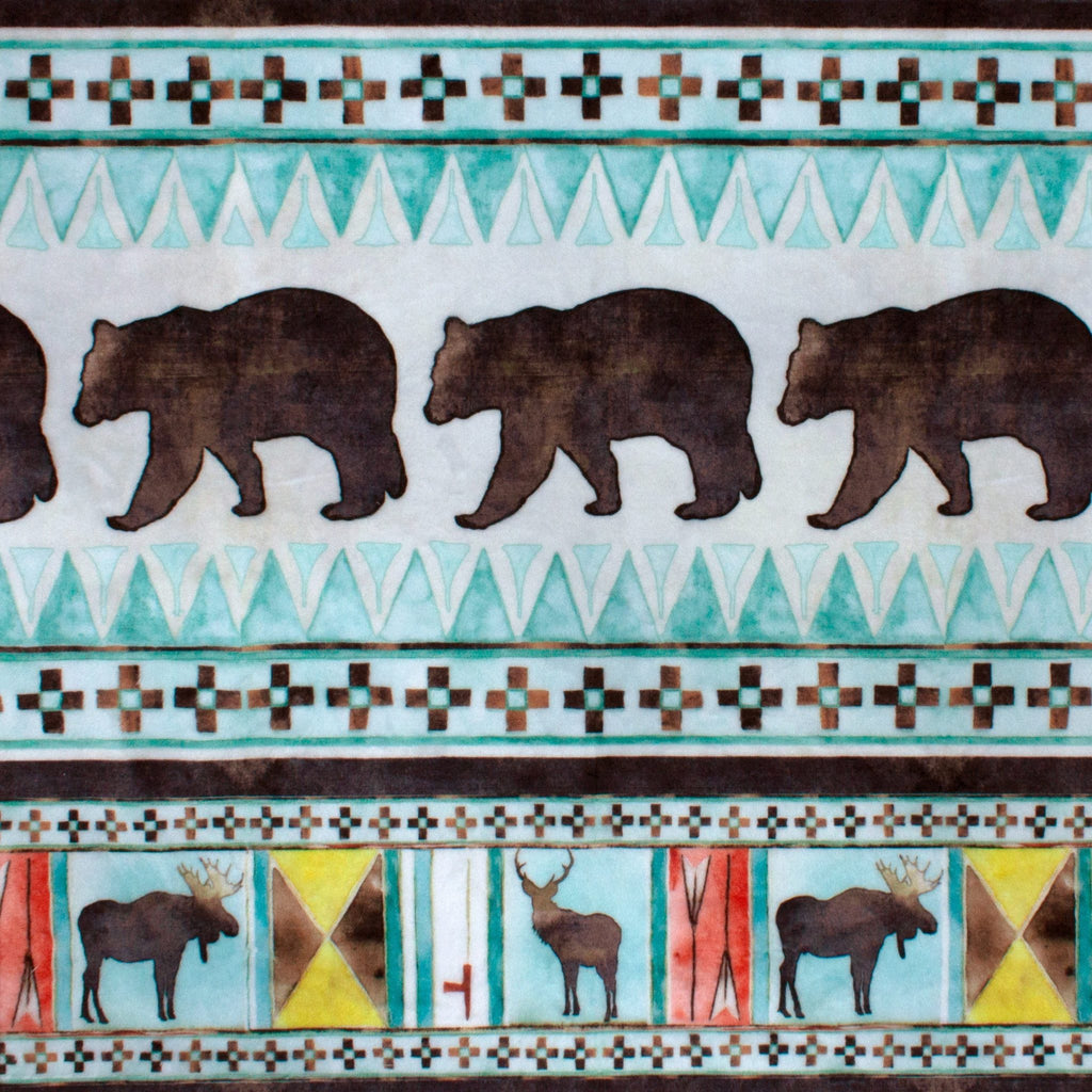 Wandering Bear minky fabric, swatch