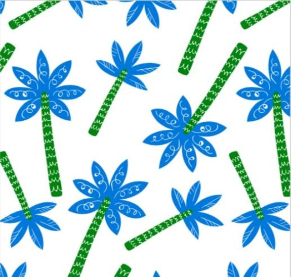 PALM TREE TOSS PRINT ON MINKY FABRIC BY EZ FABRIC