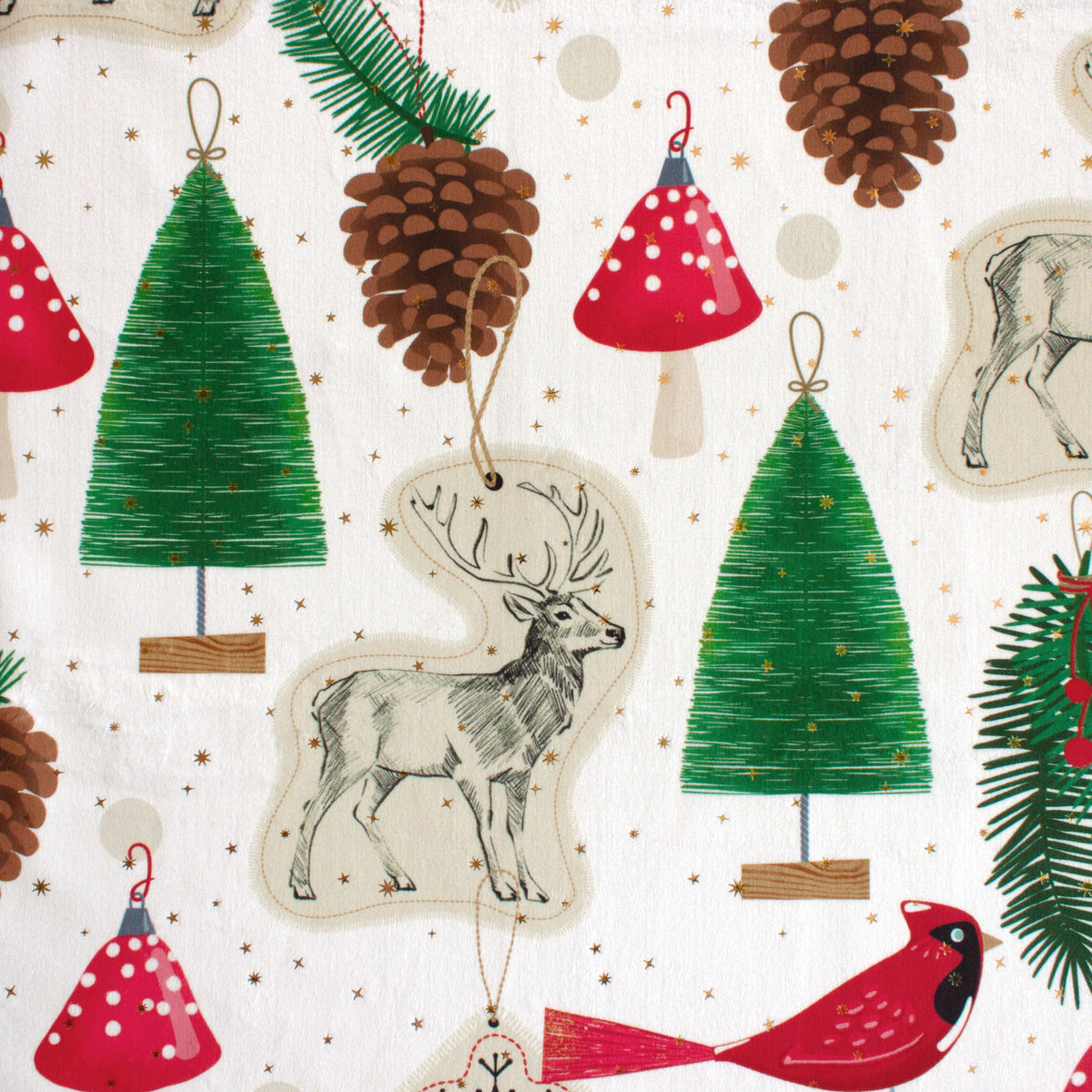 TINY christmas ornaments fabric // Fabric