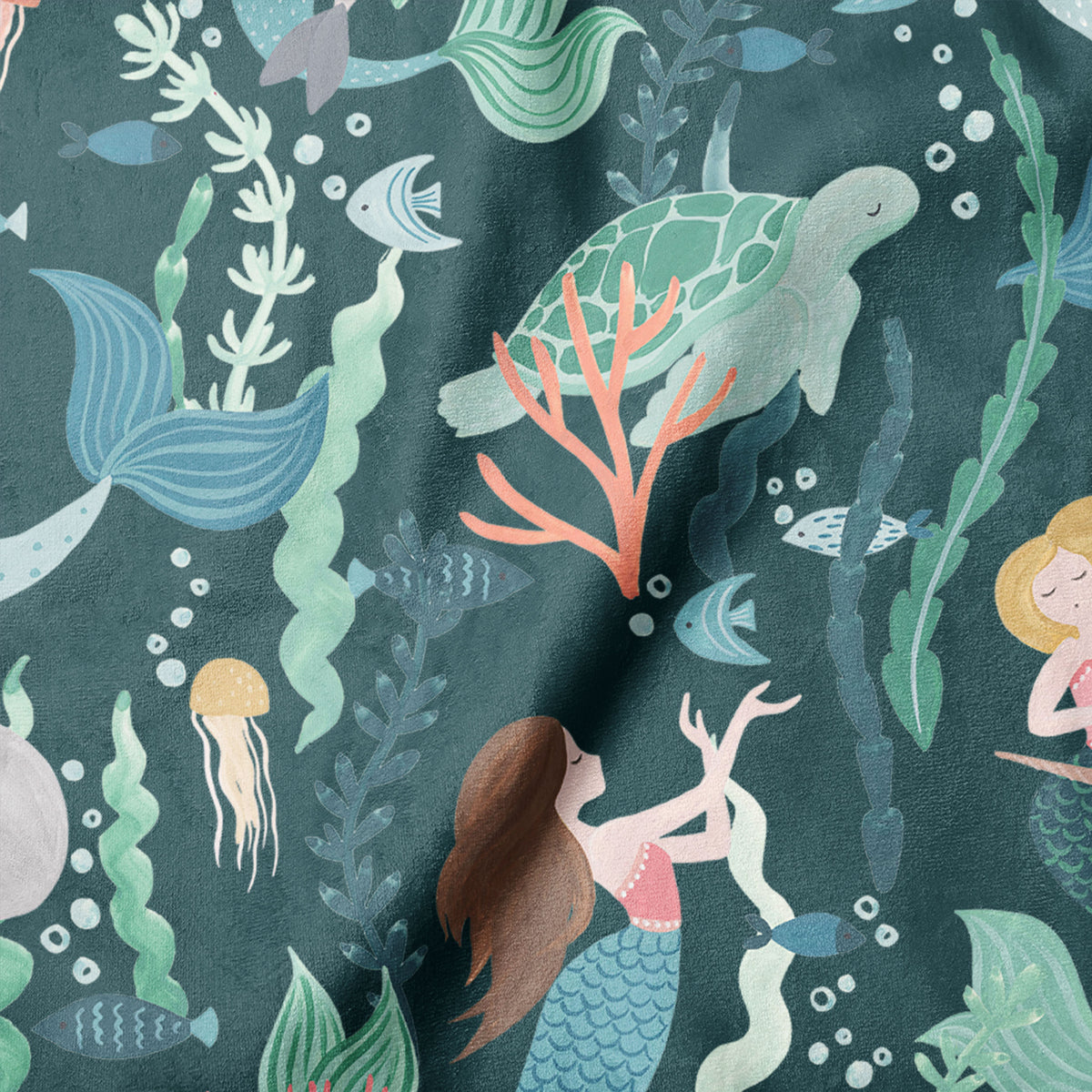 Mermaids Collection - Touch Textiles by EZ Fabric Minky Print