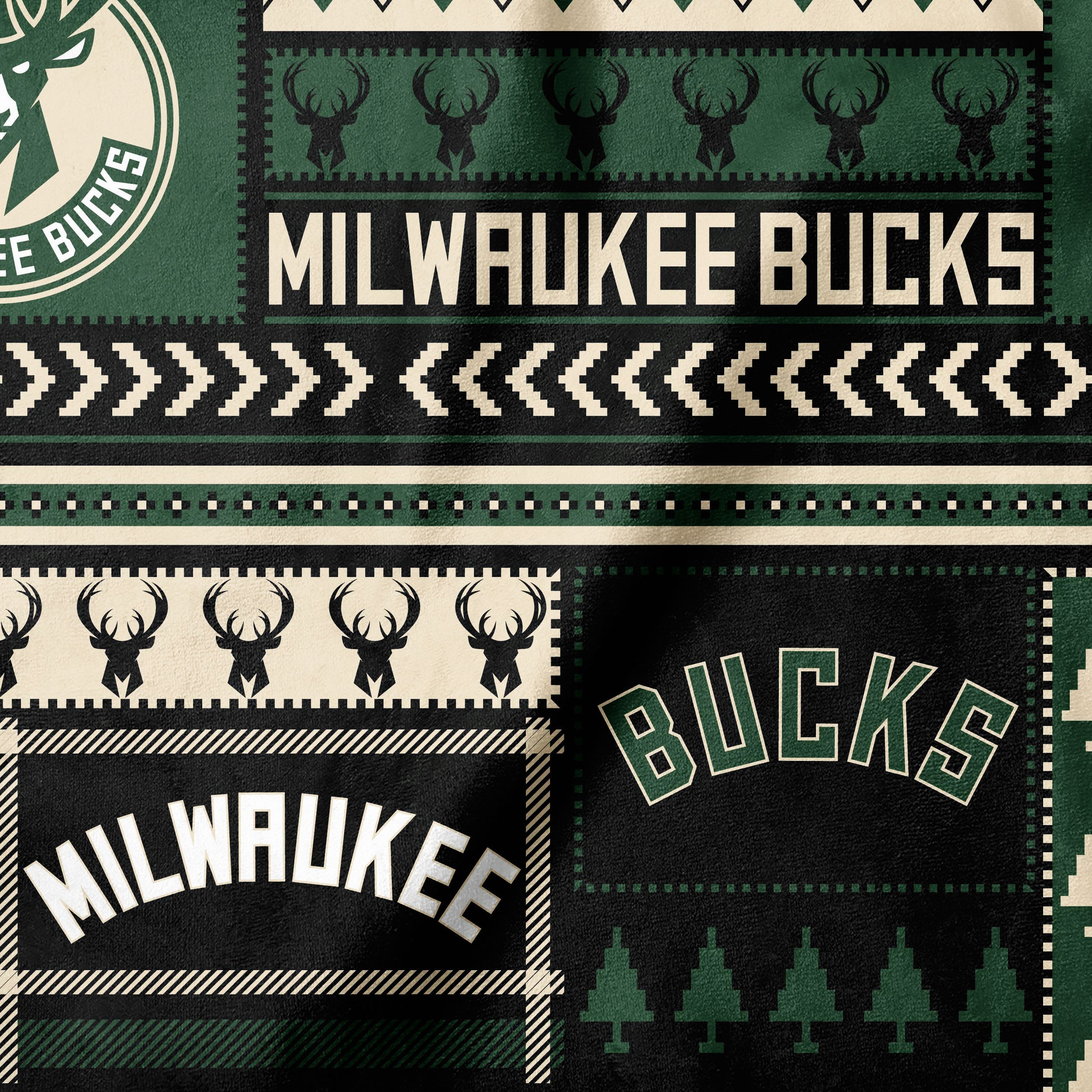Milwaukee Bucks | Team Fair Isle - EZ Fabric Minky Print